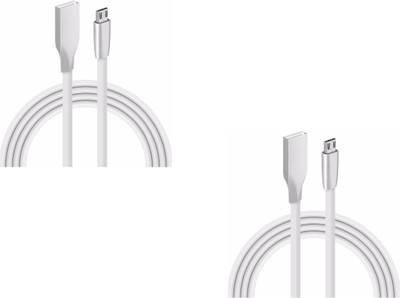 

ROQ Set of 2 V8 Micro To Charging With Sync Data USB Cable(Silver)