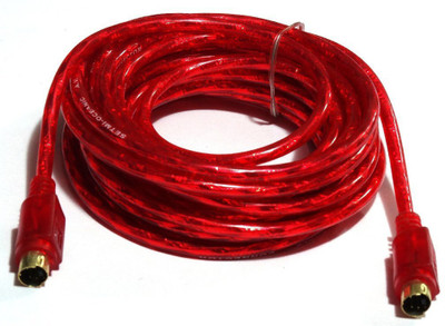 

CABLESETC 113 Pure OFC Copper 4 Pin S Video SV To 4 Pin S Video SV Male Cable Video Cable(Compatible with Computer Laptop, Red)