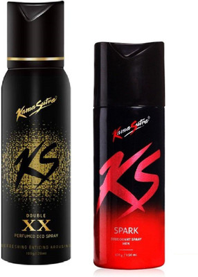 

KamaSutra KS Double XX perfume with Spark Deodorant Set of 2 Deodorant Spray Perfume Body Spray - For Men(120 g, Pack of 2)