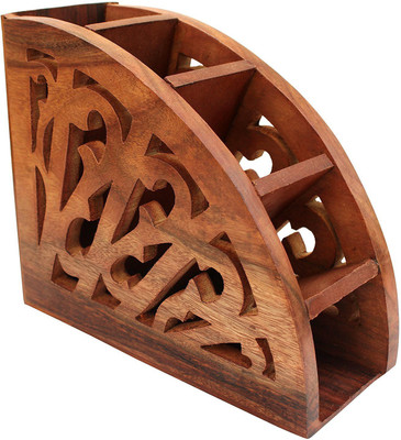 

Desi Karigar 5 Compartments Wooden Remote Stand(Brown)