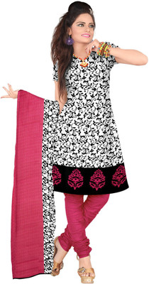 

Jiya Crepe Self Design, Printed Salwar Suit Dupatta Material(Un-stitched), Black;pink;white