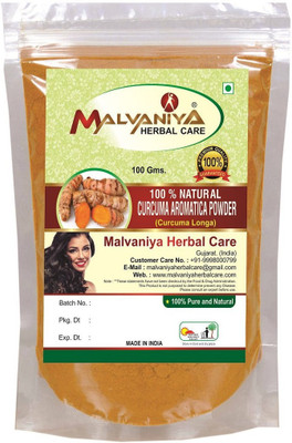 

Malvaniya Herbal Care 100% Natural Turmeric Rhizome (CURCUMA AROMATICA) Powder (100Grams)(100 g)