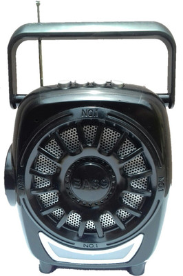 

CRETO latest model high sound fm radio support memory card, usb pendrive, aux in, with 0.7 w side led torch FM Radio(black)
