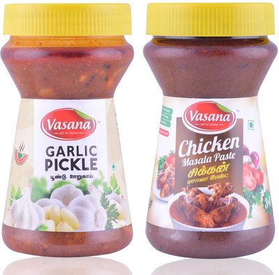 

Vasana Garlic pickle and Chicken Masala Paste Combo Combo(300-300)