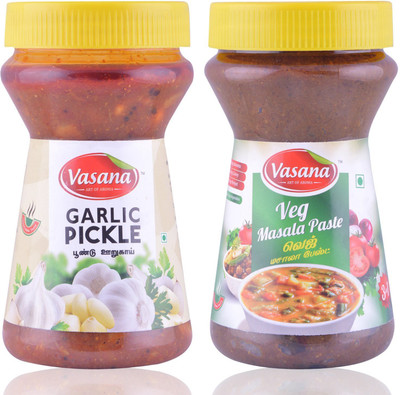 

Vasana Garlic pickle and Veg Masala Paste Combo Combo(300-300)