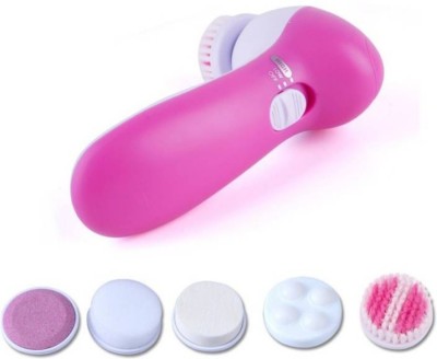 MOBONE 5 in 1 Multi-Function Portable Facial Skin Care Electric Massager/Scrubber with Facial Latex Brush Cosmetic Sponge Z01