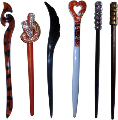 

SHHH Combo of Multi Color Juda Sticks Bun Stick(Multicolor)