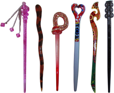 

SHUBHANGI Combo of Multi Color Juda Sticks Bun Stick(Multicolor)
