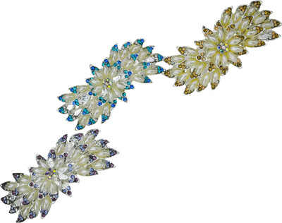 

ZEVORA Set of Three Stone Studded Hair Clips For Women & Girls For Wedding Party Back Pin(Multicolor)