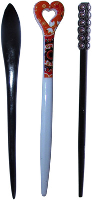 

SHUKOO Combo of Multi Color Juda Sticks Bun Stick(Multicolor)