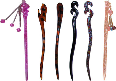 

MAHANTA Combo of Multi Color Juda Sticks Bun Stick(Multicolor)