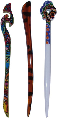 

RUMAAL Combo of Multi Color Juda Sticks Bun Stick(Multicolor)