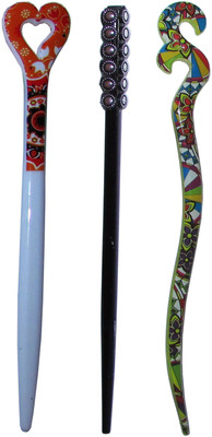 

DIVYA Combo of Multi Color Juda Sticks Bun Stick(Multicolor)