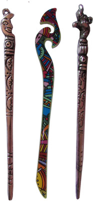 

MUBARAK Combo of Multi Color Juda Sticks Bun Stick(Multicolor)