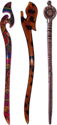 

RAKSH Combo of Multi Color Juda Sticks Bun Stick(Multicolor)