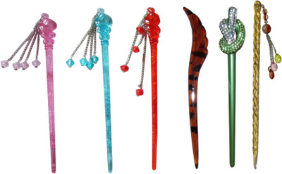 

DILLO Combo of Multi Color Juda Sticks Bun Stick(Multicolor)