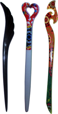 

HARIYALI Combo of Multi Color Juda Sticks Bun Stick(Multicolor)