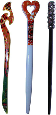 

G.T Combo of Multi Color Juda Sticks Bun Stick(Multicolor)