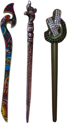 

JIJUJIJ Combo of Multi Color Juda Sticks Bun Stick(Multicolor)