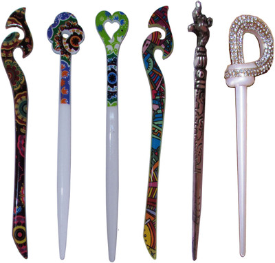 

Shubh Combo of Multi Color Juda Sticks Bun Stick(Multicolor)