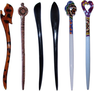 

GUDDUSHUBHA Combo of Multi Color Juda Sticks Bun Stick(Multicolor)