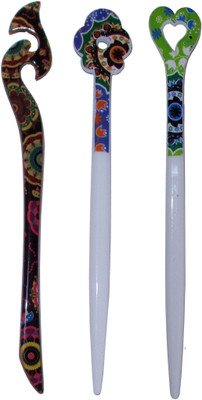 

HARU Combo of Multi Color Juda Sticks Bun Stick(Multicolor)