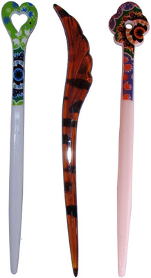 

ZOORA Combo of Multi Color Juda Sticks Bun Stick(Multicolor)