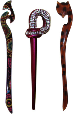 

MAUSI Combo of Multi Color Juda Sticks Bun Stick(Multicolor)