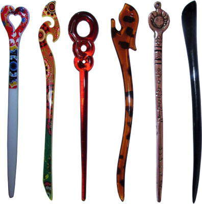 

ANIK Combo of Multi Color Juda Sticks Bun Stick(Multicolor)