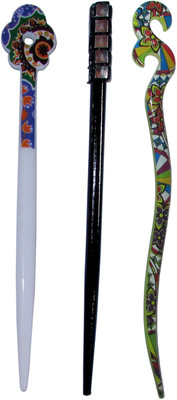 

SAMBHAV Combo of Multi Color Juda Sticks Bun Stick(Multicolor)
