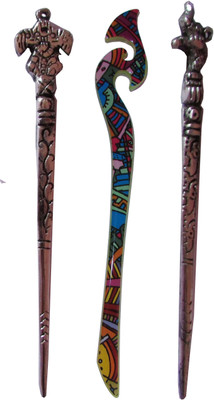 

PAHACHANYII Combo of Multi Color Juda Sticks Bun Stick(Multicolor)