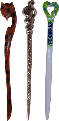 

GUJRAT Combo of Multi Color Juda Sticks Bun Stick(Multicolor)