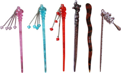 

SHRARATI Combo of Multi Color Juda Sticks Bun Stick(Multicolor)