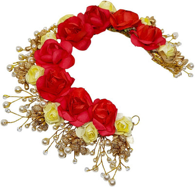 

RAAYA Bun Flower Gajra For Women And Girls, Red Color Bun(Red)