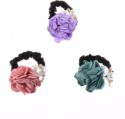 

Bolt multi color pearl green purple pink flower rubber band Rubber Band(Pink, Purple, Green)