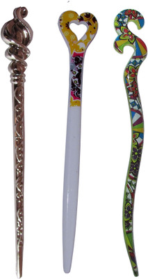 

accession Combo of Multi Color Juda Sticks Bun Stick(Multicolor)