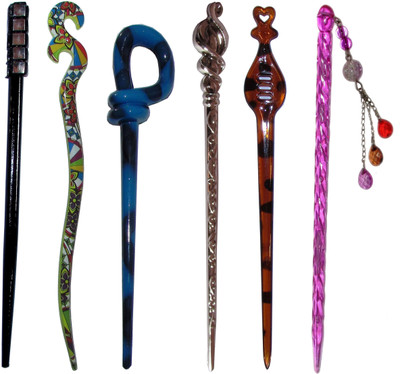 

MEHAKA Combo of Multi Color Juda Sticks Bun Stick(Multicolor)