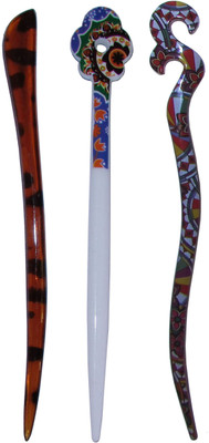

MOHABAT Combo of Multi Color Juda Sticks Bun Stick(Multicolor)