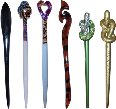 

ROSEEY Combo of Multi Color Juda Sticks Bun Stick(Multicolor)