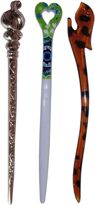 

JITU Combo of Multi Color Juda Sticks Bun Stick(Multicolor)