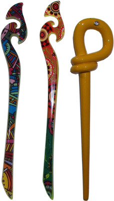 

SAJAN Combo of Multi Color Juda Sticks Bun Stick(Multicolor)