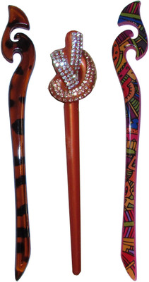 

GUROORO Combo of Multi Color Juda Sticks Bun Stick(Multicolor)