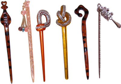 

MEHAKA Combo of Multi Color Juda Sticks Bun Stick(Multicolor)