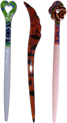 

MOHR Combo of Multi Color Juda Sticks Bun Stick(Multicolor)
