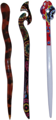 

MUKKOP Combo of Multi Color Juda Sticks Bun Stick(Multicolor)