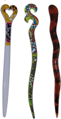 

TRIBHUVAN Combo of Multi Color Juda Sticks Bun Stick(Multicolor)