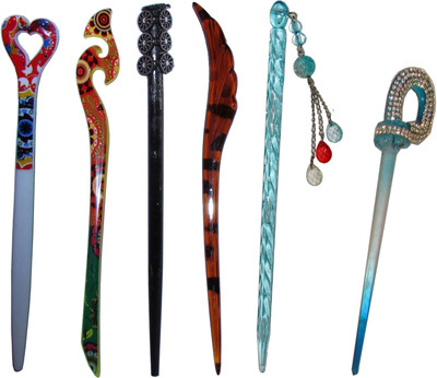 

ROSEEY Combo of Multi Color Juda Sticks Bun Stick(Multicolor)
