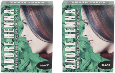 

adore henna Herbal Powder Black Hair Color pack of 2(120 g)