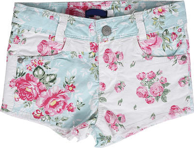 

Shishu.Online Short For Girl's Casual Printed Denim(Multicolor, Pack of 1, White