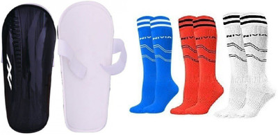 

Nivia 'Wisdom' shin guard (Large) and 3 Pair of football Stockings (Color On Availability)- Football Kit